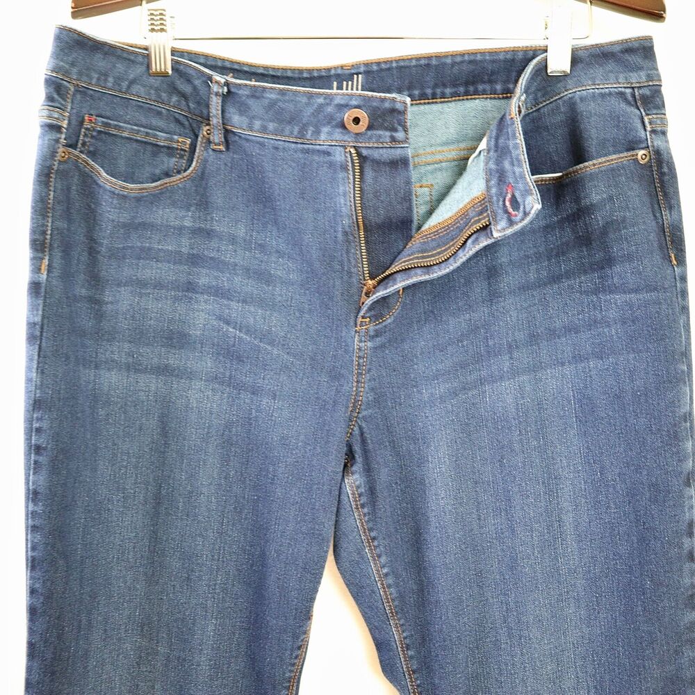 J Jill Size 16 Authentic Fit Slim Bootcut Jeans Hemmed Denim Blue - Picture 3 of 9